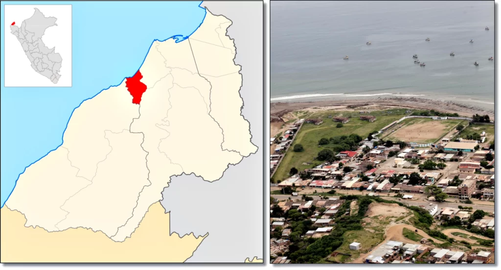 Ubicación del Distrito de La Cruz en Tumbes