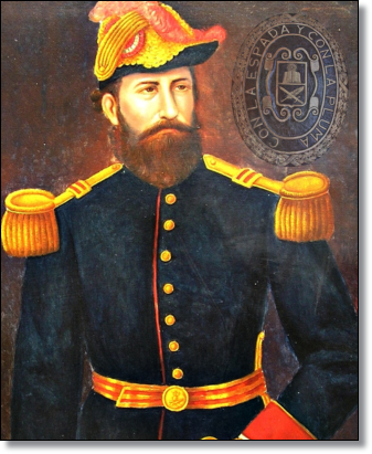 Coronel José Joaquín Inclán – Patrono del Arma de Artillería del Ejército del Perú  –  Óleo: Pinacoteca Centro de Estudios Histórico Militares del Perú